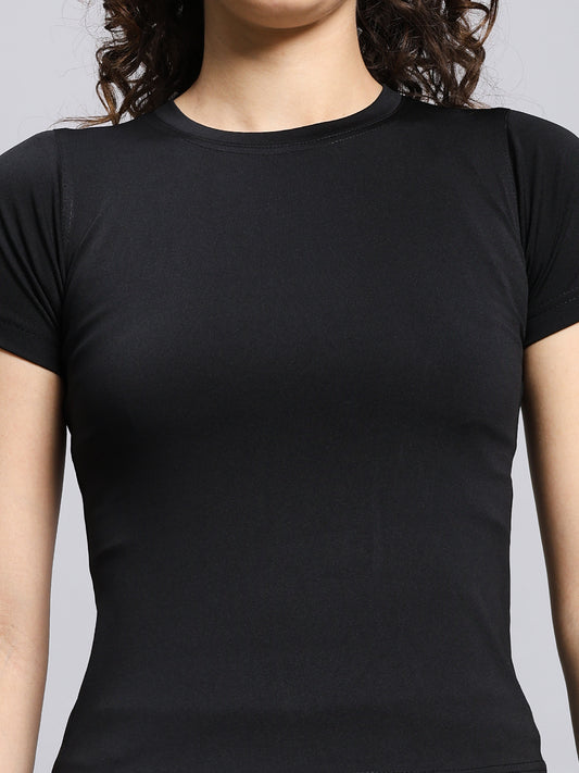 Sculpting lounge short sleeve top โ Shadow Black