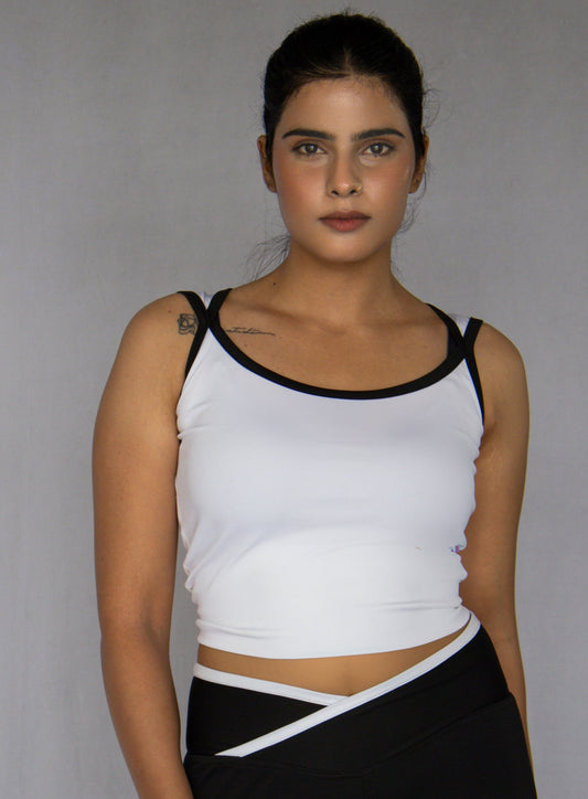 Sculpting Contrast top - Buttermilk