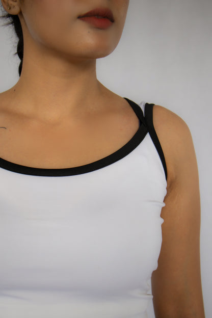 Sculpting Contrast top - Buttermilk